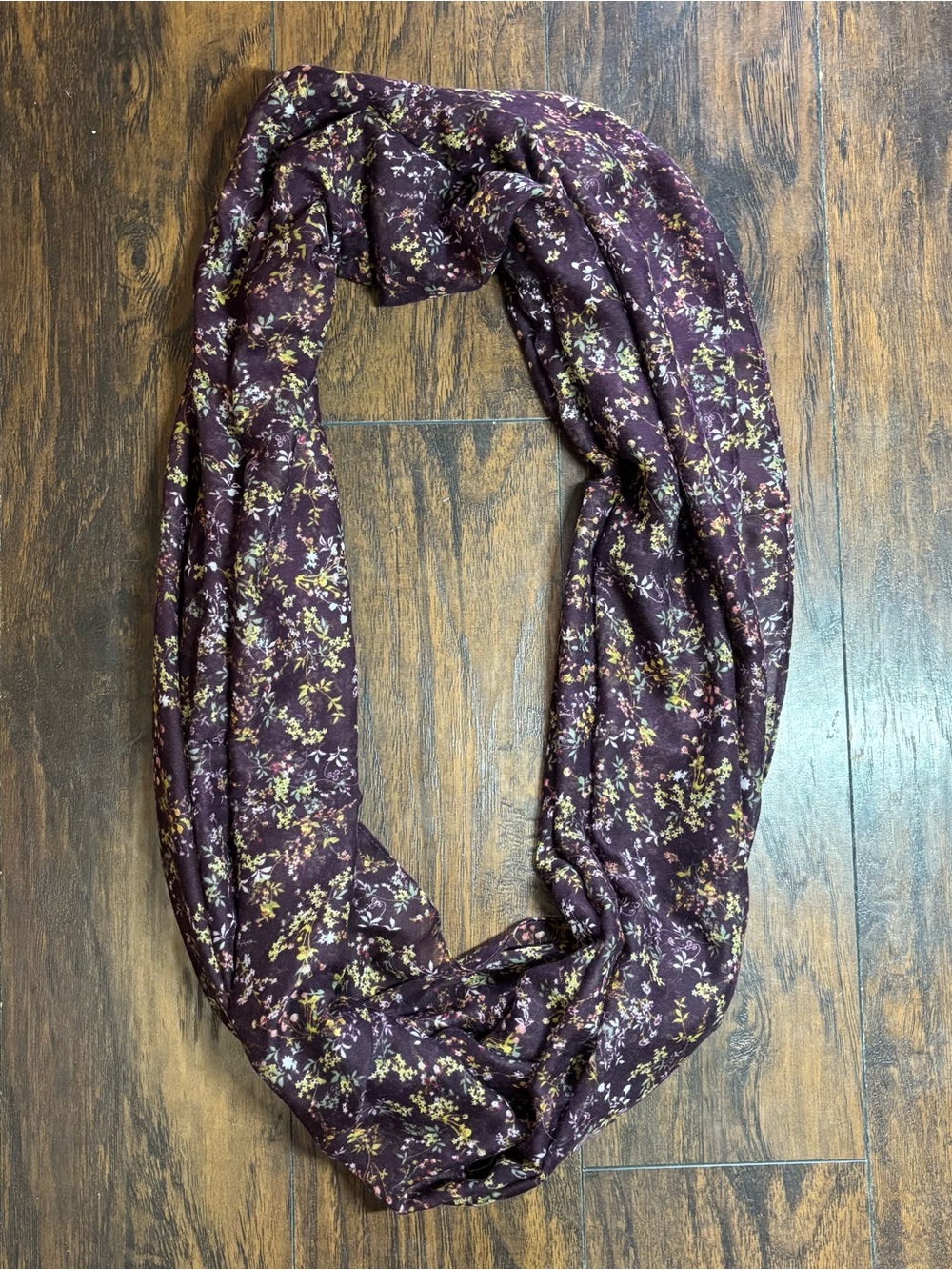 Women's Floral Infinity Scarf - Plum